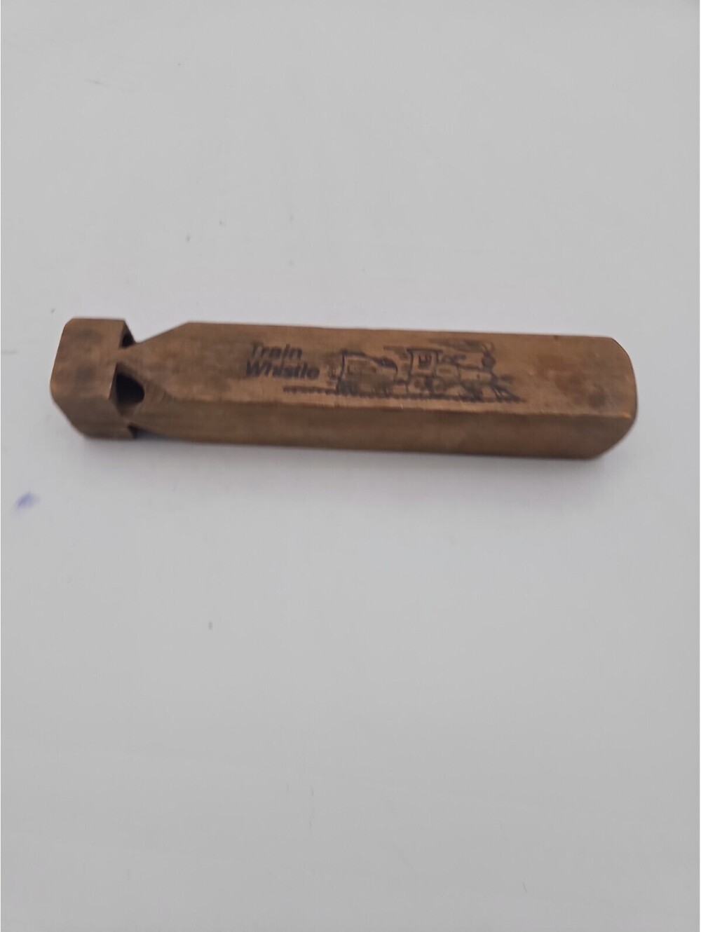 Vintage Wooden Hand Carved Wood Train Whistle Made In USA